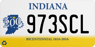 IN license plate 973SCL