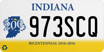IN license plate 973SCQ