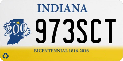 IN license plate 973SCT