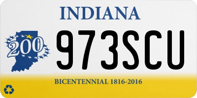 IN license plate 973SCU