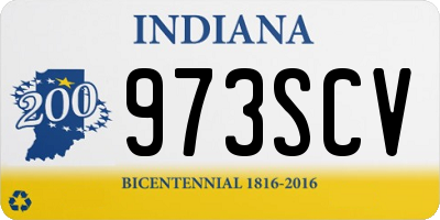 IN license plate 973SCV