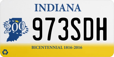 IN license plate 973SDH
