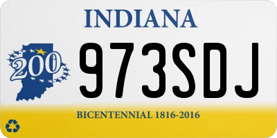 IN license plate 973SDJ