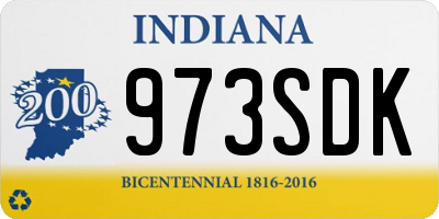 IN license plate 973SDK