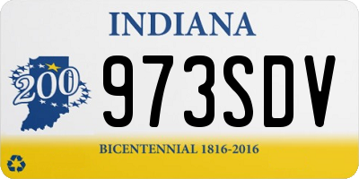 IN license plate 973SDV