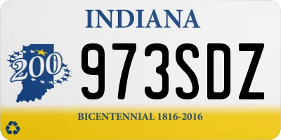 IN license plate 973SDZ