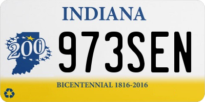 IN license plate 973SEN