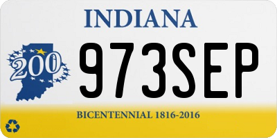 IN license plate 973SEP