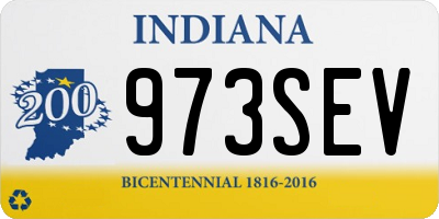 IN license plate 973SEV