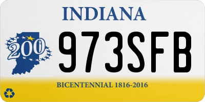 IN license plate 973SFB