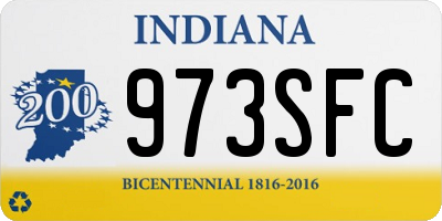 IN license plate 973SFC