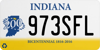 IN license plate 973SFL