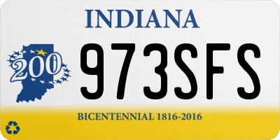 IN license plate 973SFS