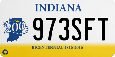 IN license plate 973SFT