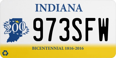 IN license plate 973SFW