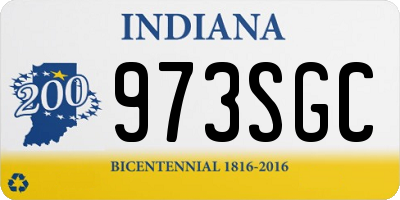 IN license plate 973SGC
