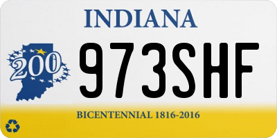 IN license plate 973SHF