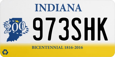 IN license plate 973SHK