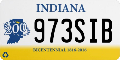 IN license plate 973SIB