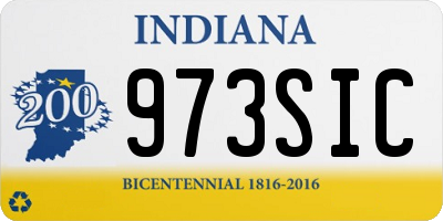IN license plate 973SIC