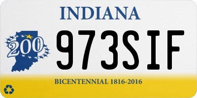 IN license plate 973SIF