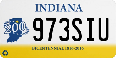 IN license plate 973SIU