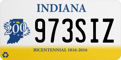IN license plate 973SIZ