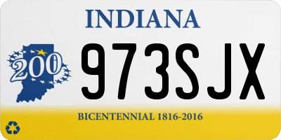 IN license plate 973SJX
