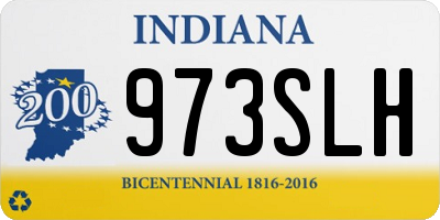 IN license plate 973SLH