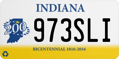 IN license plate 973SLI