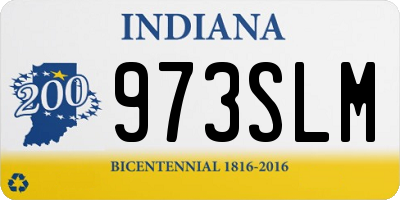 IN license plate 973SLM