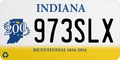 IN license plate 973SLX