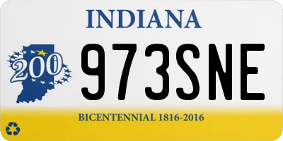 IN license plate 973SNE