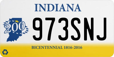 IN license plate 973SNJ