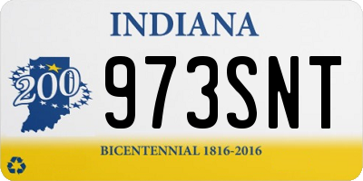 IN license plate 973SNT