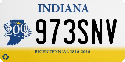 IN license plate 973SNV