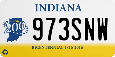 IN license plate 973SNW