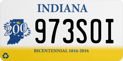 IN license plate 973SOI