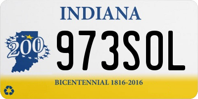 IN license plate 973SOL