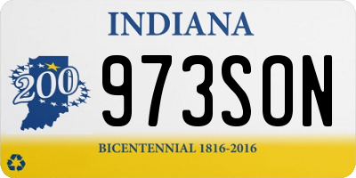 IN license plate 973SON