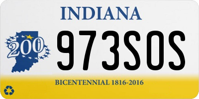 IN license plate 973SOS