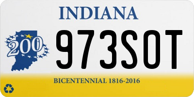 IN license plate 973SOT
