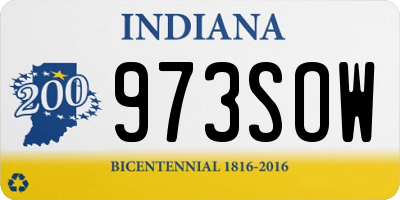 IN license plate 973SOW