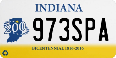 IN license plate 973SPA