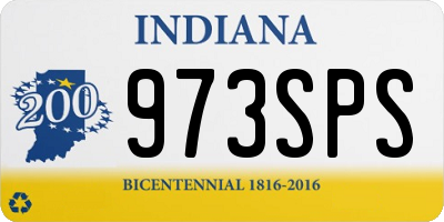 IN license plate 973SPS