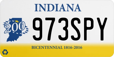 IN license plate 973SPY