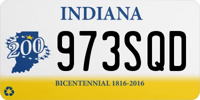 IN license plate 973SQD