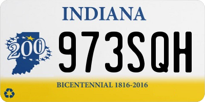 IN license plate 973SQH