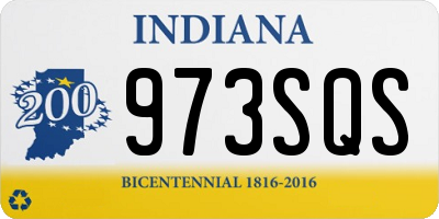 IN license plate 973SQS
