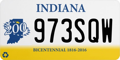 IN license plate 973SQW